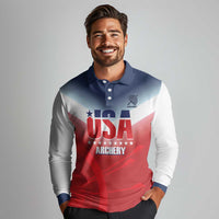 Personalized United States Archery Long Sleeve Polo Shirt USA 2025 Sporty Style - Wonder Print Shop