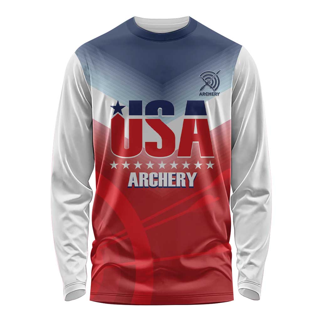 Personalized United States Archery Long Sleeve Shirt USA 2025 Sporty Style - Wonder Print Shop