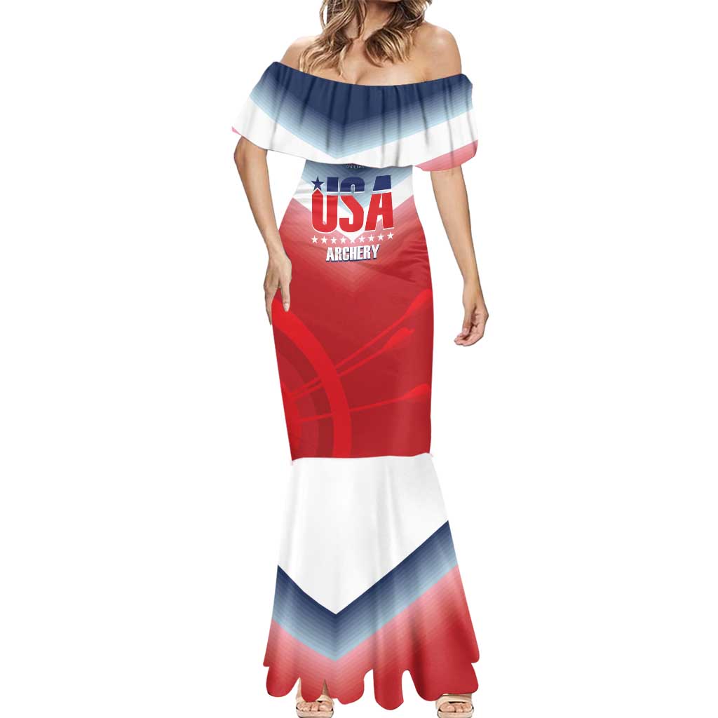 Personalized United States Archery Mermaid Dress USA 2025 Sporty Style - Wonder Print Shop