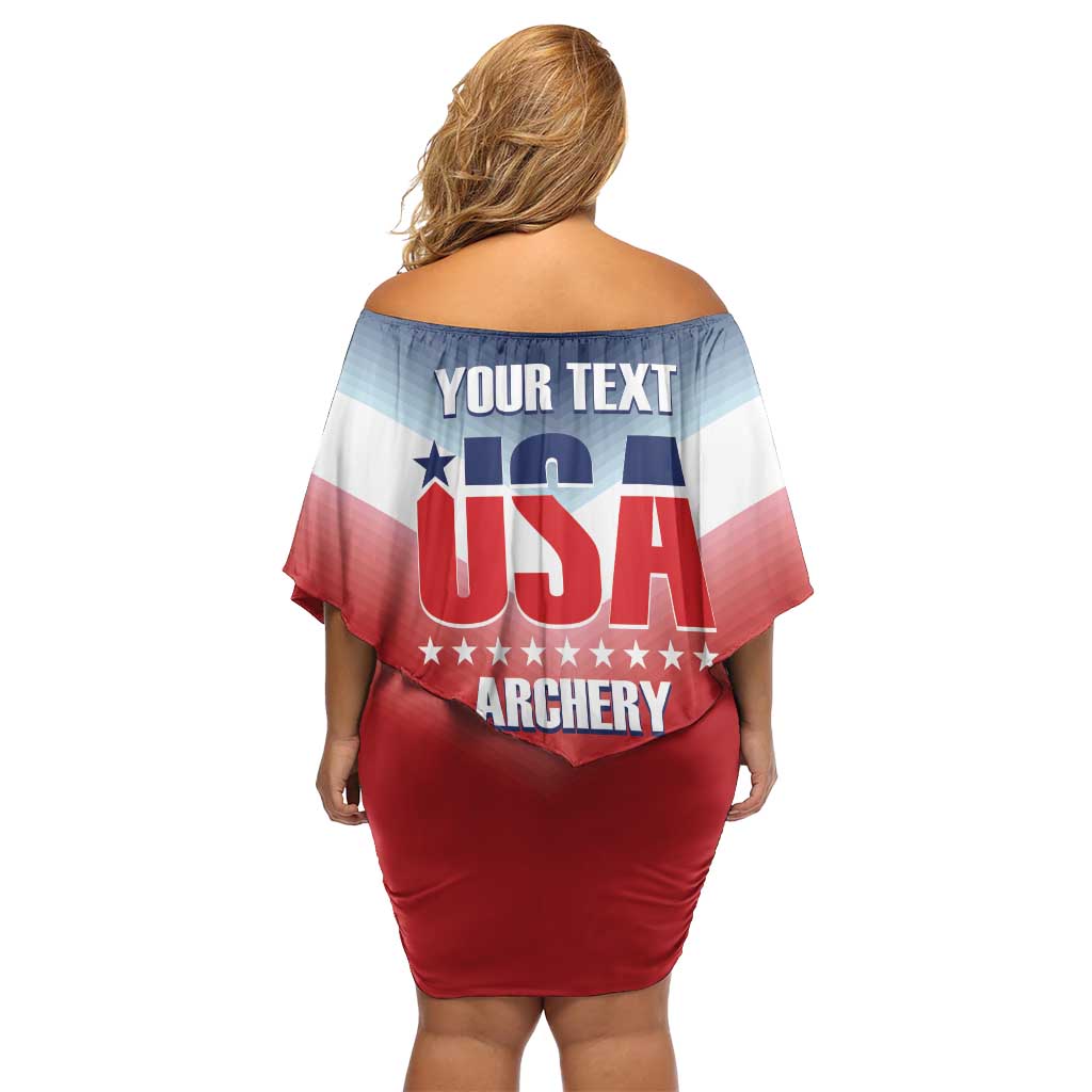Personalized United States Archery Off Shoulder Short Dress USA 2025 Sporty Style - Wonder Print Shop