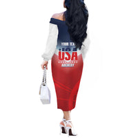 Personalized United States Archery Off The Shoulder Long Sleeve Dress USA 2025 Sporty Style - Wonder Print Shop