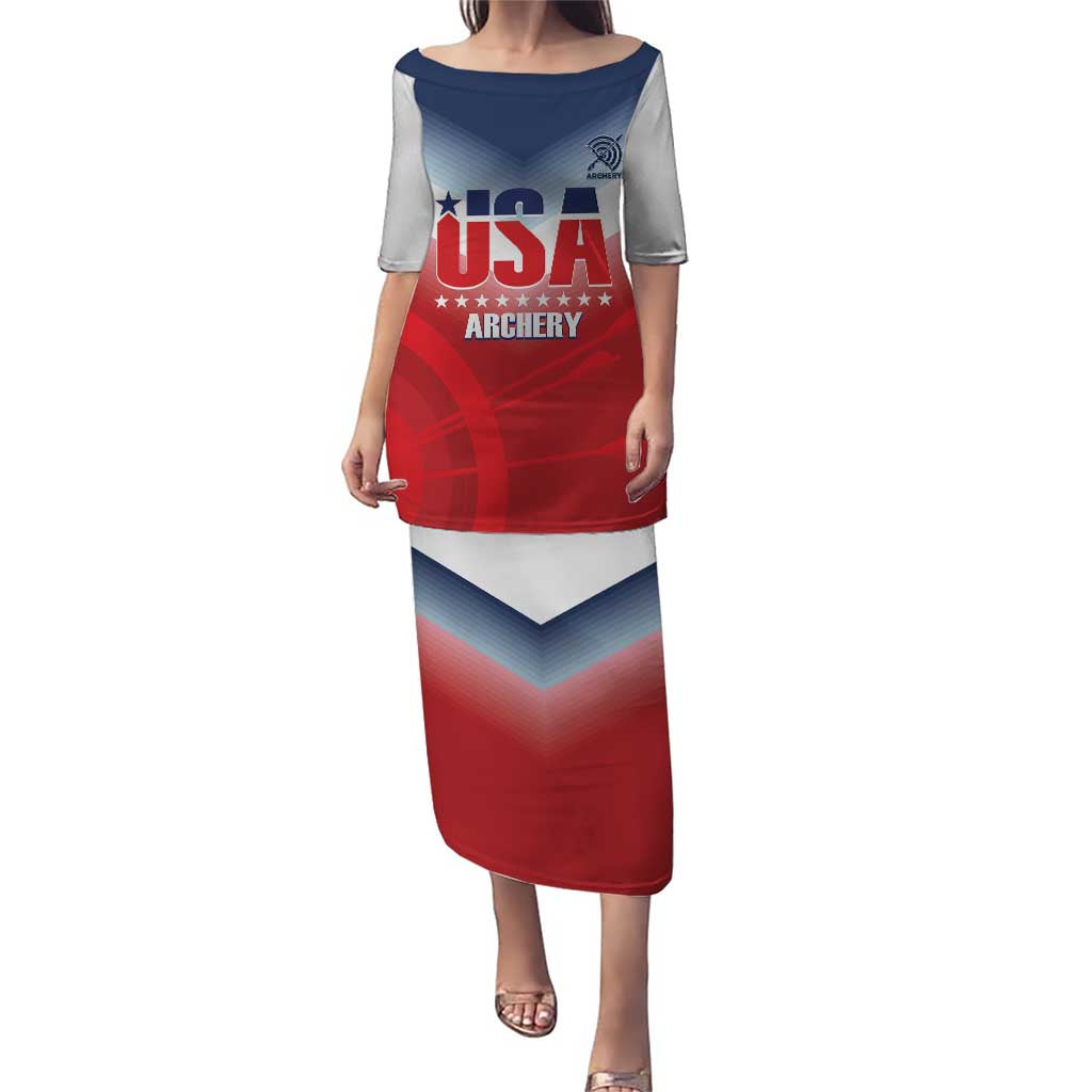 Personalized United States Archery Puletasi USA 2025 Sporty Style - Wonder Print Shop