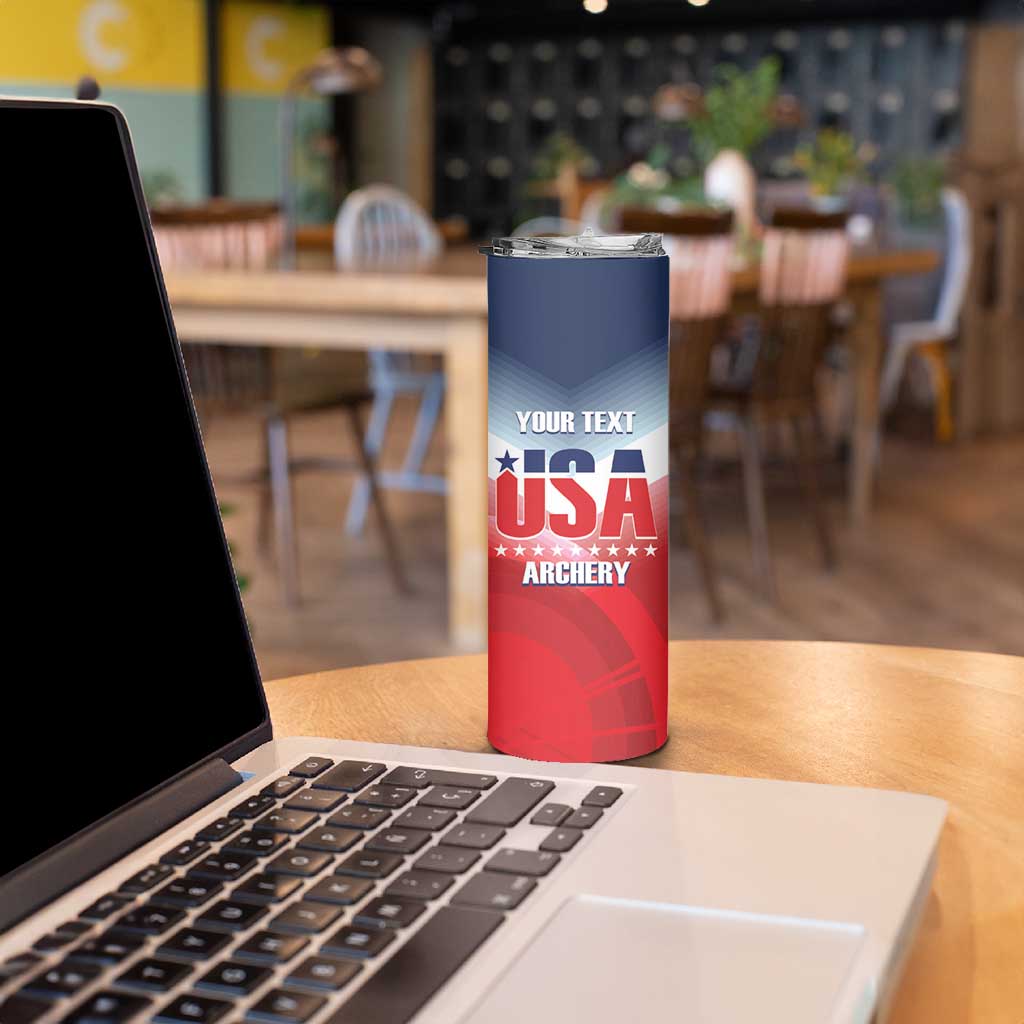 Personalized United States Archery Skinny Tumbler USA 2025 Sporty Style - Wonder Print Shop