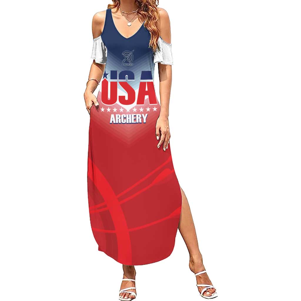Personalized United States Archery Summer Maxi Dress USA 2025 Sporty Style - Wonder Print Shop