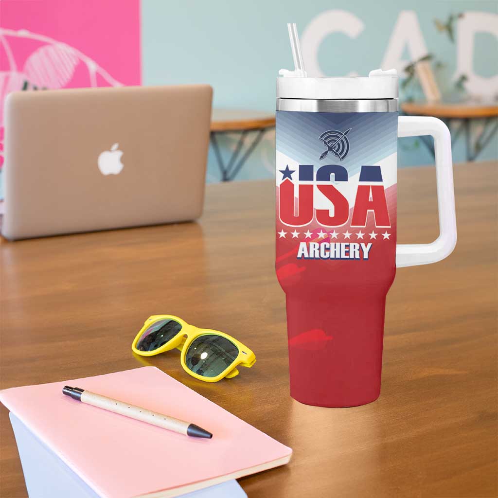 Personalized United States Archery Tumbler With Handle USA 2025 Sporty Style - Wonder Print Shop