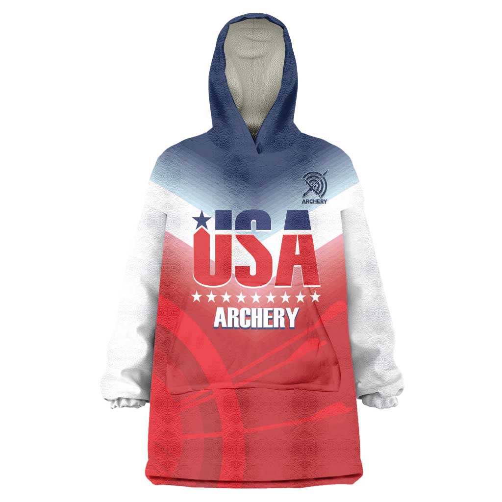 Personalized United States Archery Wearable Blanket Hoodie USA 2025 Sporty Style - Wonder Print Shop