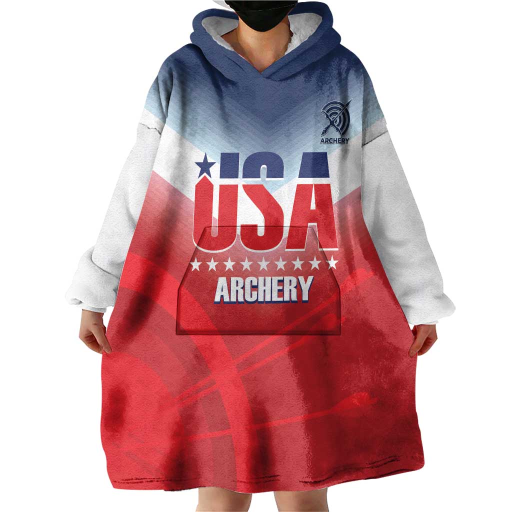Personalized United States Archery Wearable Blanket Hoodie USA 2025 Sporty Style - Wonder Print Shop