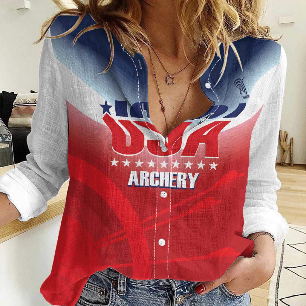 Personalized United States Archery Women Casual Shirt USA 2025 Sporty Style - Wonder Print Shop