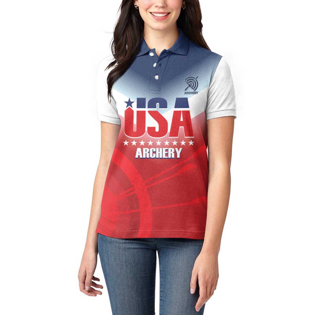 Personalized United States Archery Women Polo Shirt USA 2025 Sporty Style - Wonder Print Shop