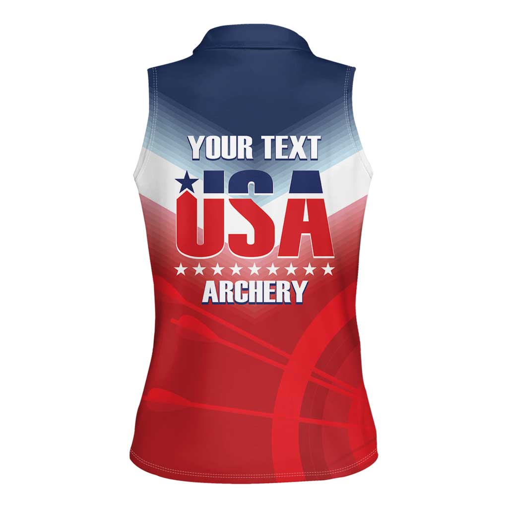 Personalized United States Archery Women Sleeveless Polo Shirt USA 2025 Sporty Style - Wonder Print Shop