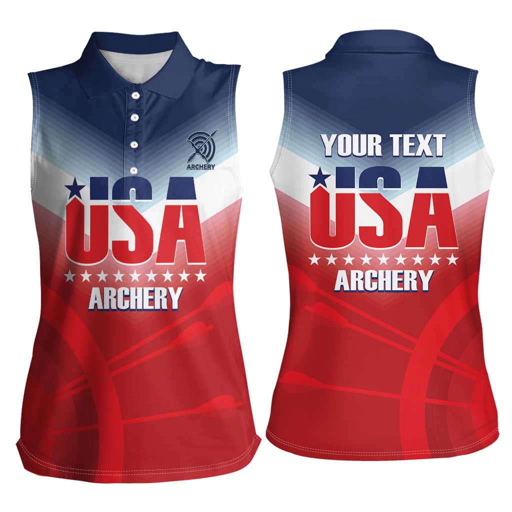 Personalized United States Archery Women Sleeveless Polo Shirt USA 2025 Sporty Style - Wonder Print Shop