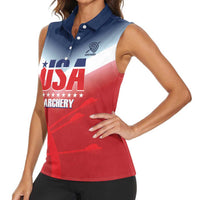 Personalized United States Archery Women Sleeveless Polo Shirt USA 2025 Sporty Style - Wonder Print Shop