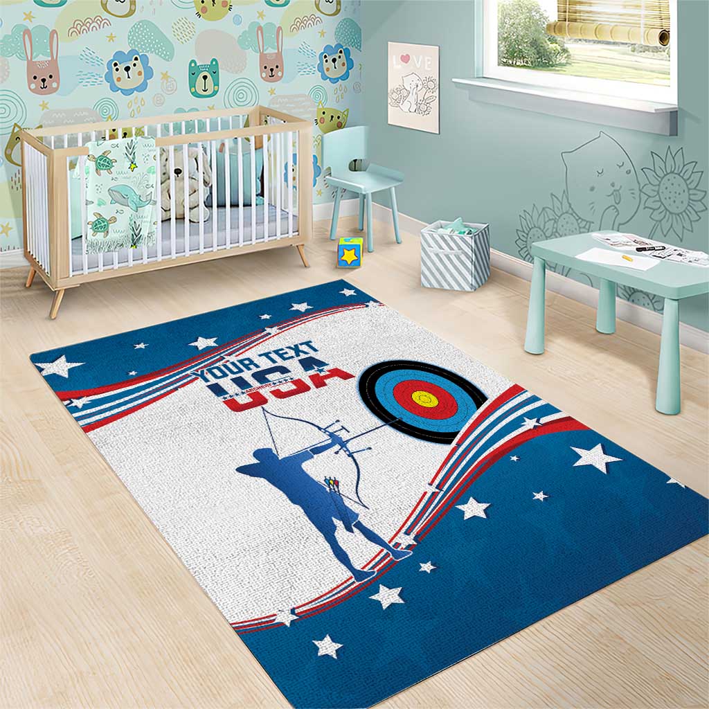 Personalized United States Archery Area Rug USA Sport Curve Style - Wonder Print Shop