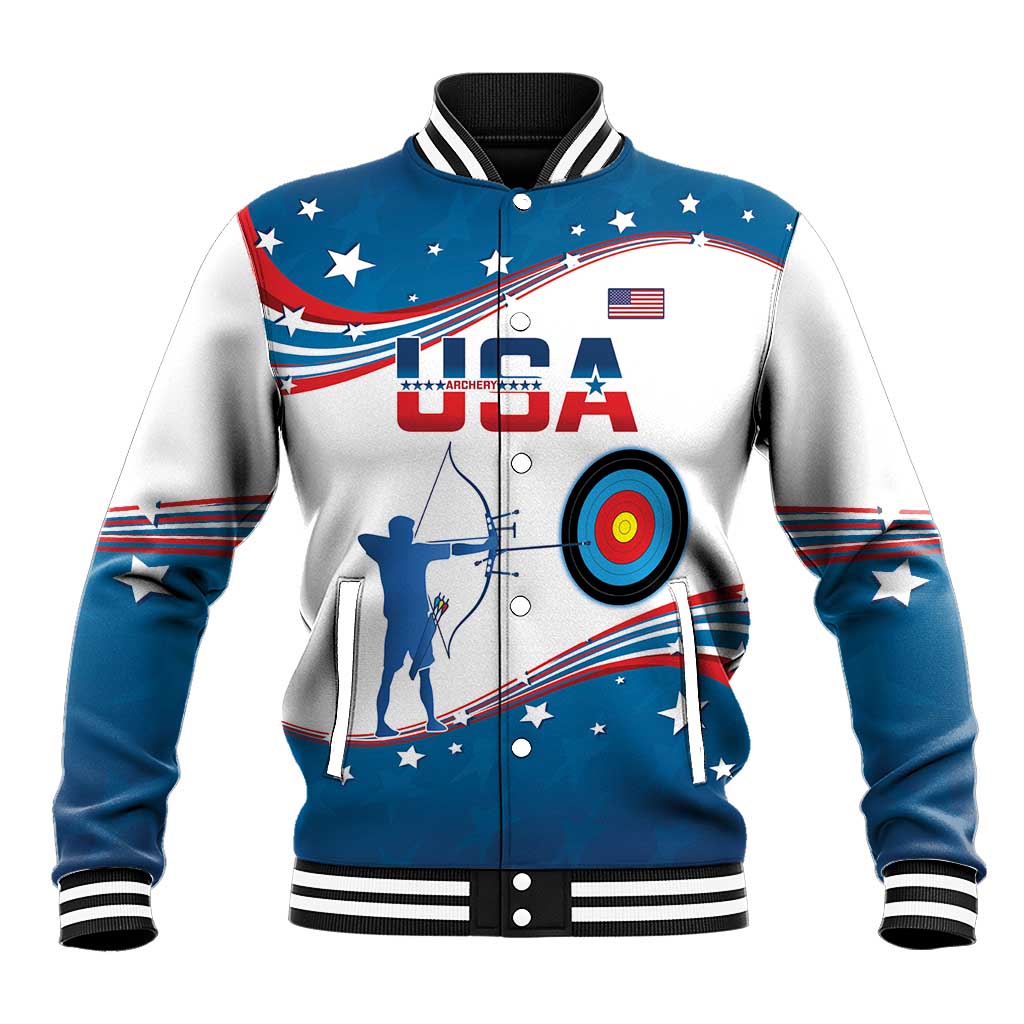 Personalized United States Archery Baseball Jacket USA Sport Curve Style - Wonder Print Shop