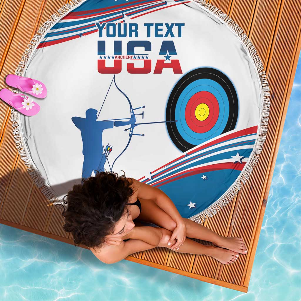 Personalized United States Archery Beach Blanket USA Sport Curve Style - Wonder Print Shop