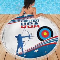 Personalized United States Archery Beach Blanket USA Sport Curve Style - Wonder Print Shop