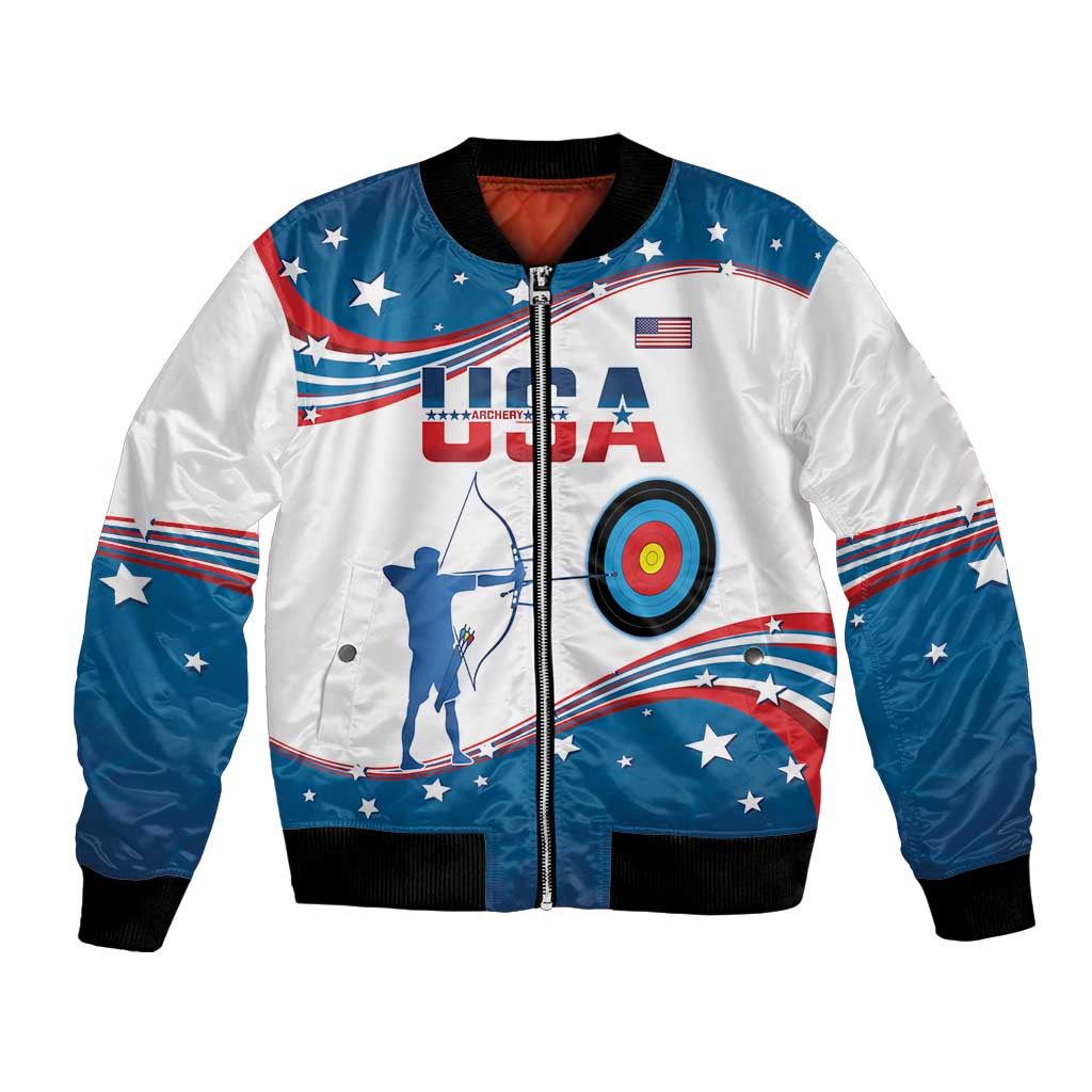 Personalized United States Archery Bomber Jacket USA Sport Curve Style - Wonder Print Shop