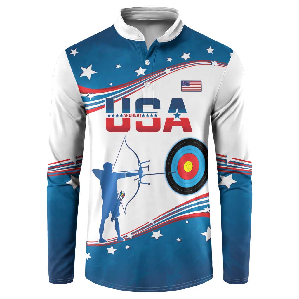 Personalized United States Archery Button Sweatshirt USA Sport Curve Style - Wonder Print Shop