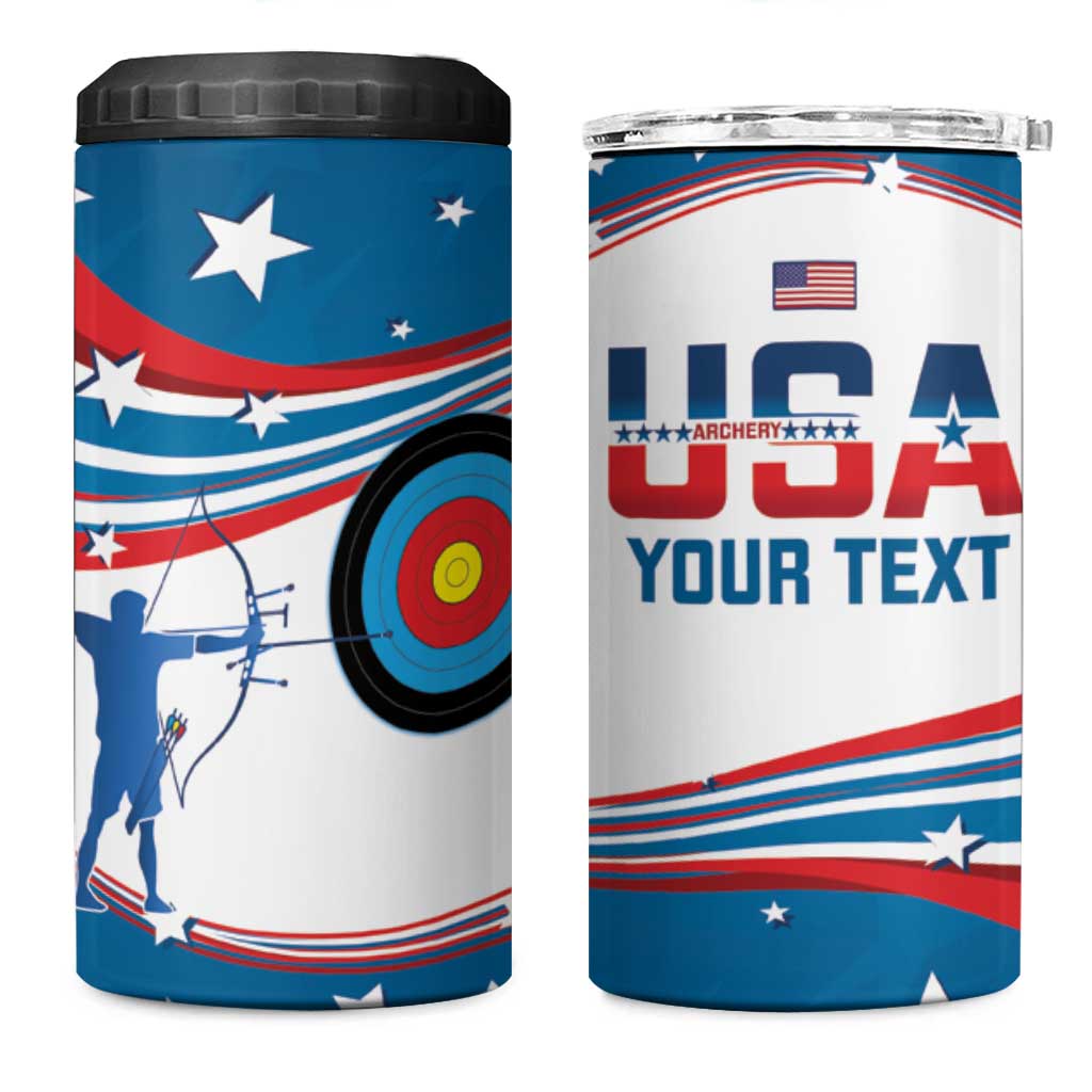 Personalized United States Archery 4 in 1 Can Cooler Tumbler USA Sport Curve Style - Wonder Print Shop