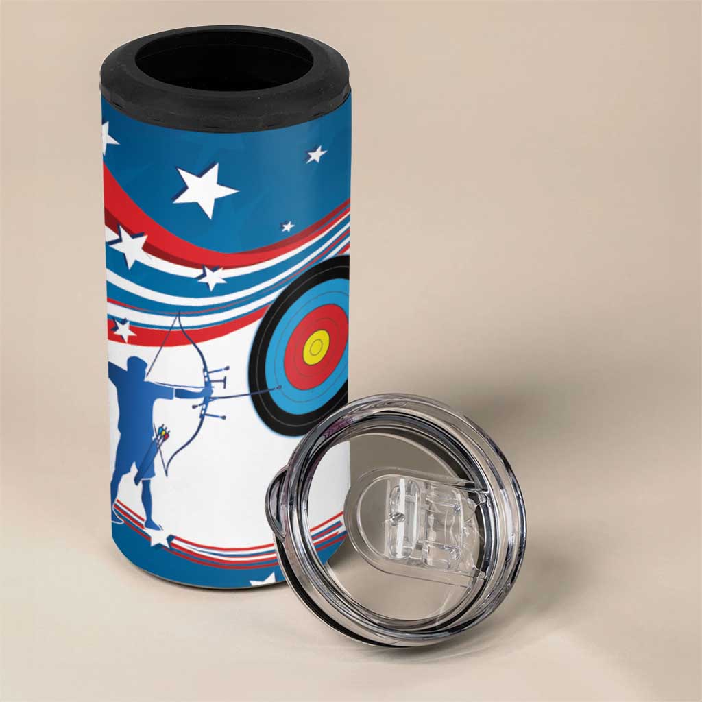 Personalized United States Archery 4 in 1 Can Cooler Tumbler USA Sport Curve Style - Wonder Print Shop