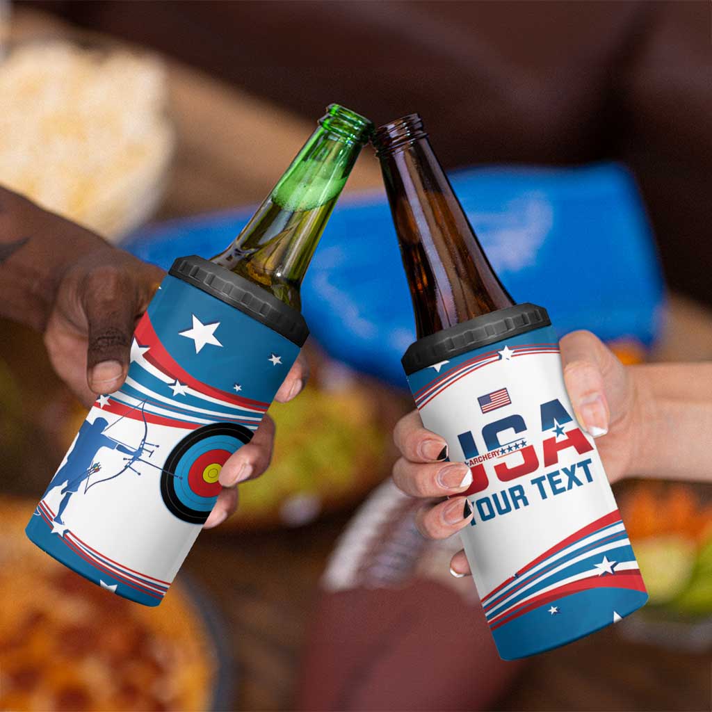 Personalized United States Archery 4 in 1 Can Cooler Tumbler USA Sport Curve Style - Wonder Print Shop