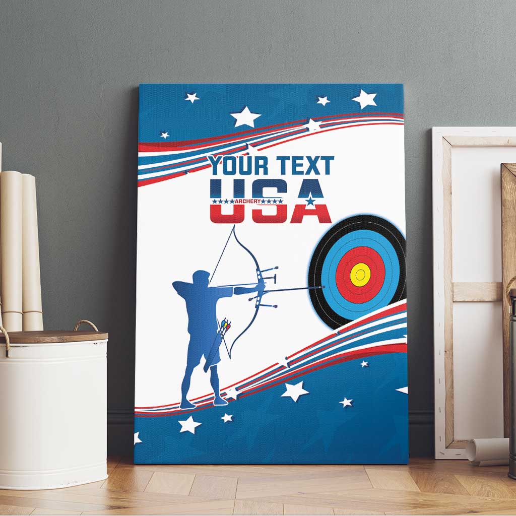 Personalized United States Archery Canvas Wall Art USA Sport Curve Style - Wonder Print Shop
