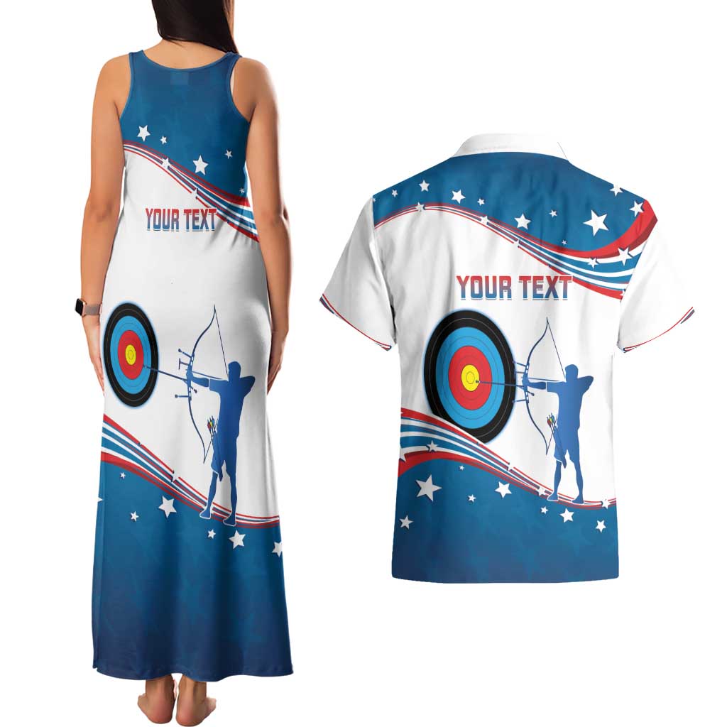 Personalized United States Archery Couples Matching Tank Maxi Dress and Hawaiian Shirt USA Sport Curve Style - Wonder Print Shop