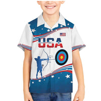 Personalized United States Archery Family Matching Mermaid Dress and Hawaiian Shirt USA Sport Curve Style - Wonder Print Shop