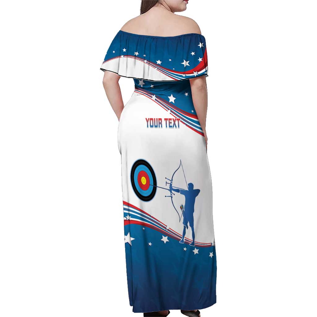 Personalized United States Archery Family Matching Off Shoulder Maxi Dress and Hawaiian Shirt USA Sport Curve Style - Wonder Print Shop
