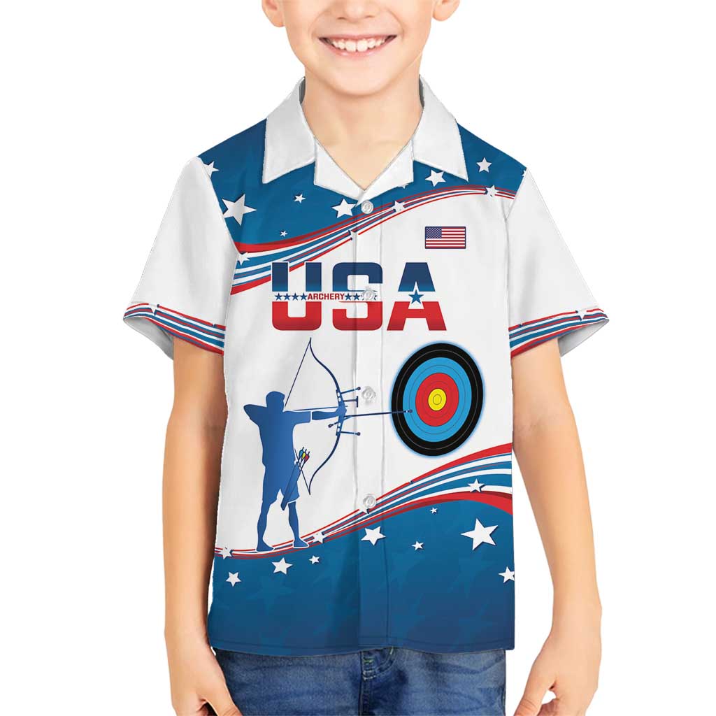 Personalized United States Archery Family Matching Off Shoulder Maxi Dress and Hawaiian Shirt USA Sport Curve Style - Wonder Print Shop
