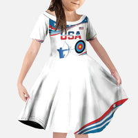 Personalized United States Archery Family Matching Short Sleeve Bodycon Dress and Hawaiian Shirt USA Sport Curve Style - Wonder Print Shop