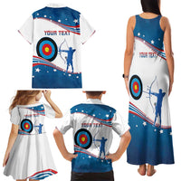 Personalized United States Archery Family Matching Tank Maxi Dress and Hawaiian Shirt USA Sport Curve Style - Wonder Print Shop