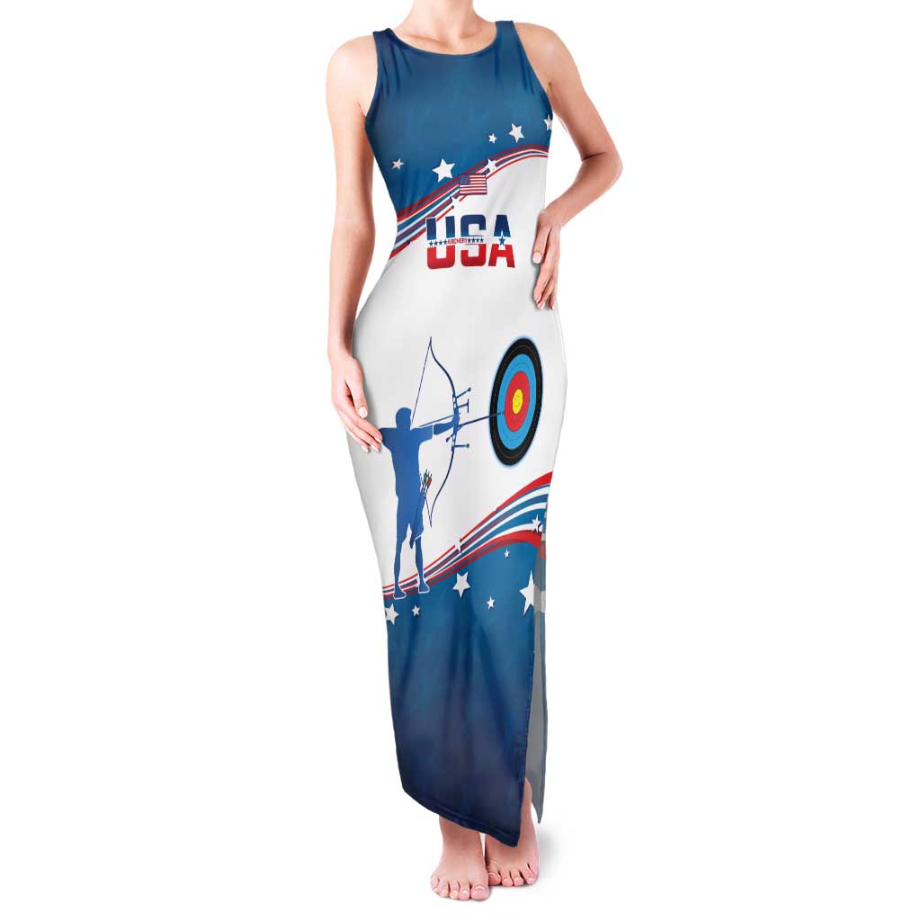 Personalized United States Archery Family Matching Tank Maxi Dress and Hawaiian Shirt USA Sport Curve Style - Wonder Print Shop