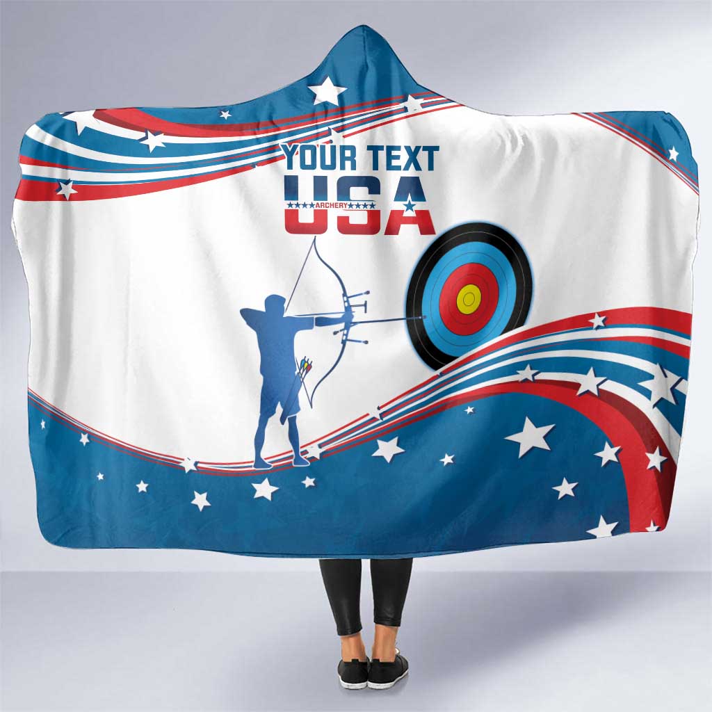 Personalized United States Archery Hooded Blanket USA Sport Curve Style - Wonder Print Shop