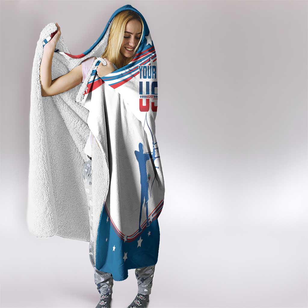 Personalized United States Archery Hooded Blanket USA Sport Curve Style - Wonder Print Shop