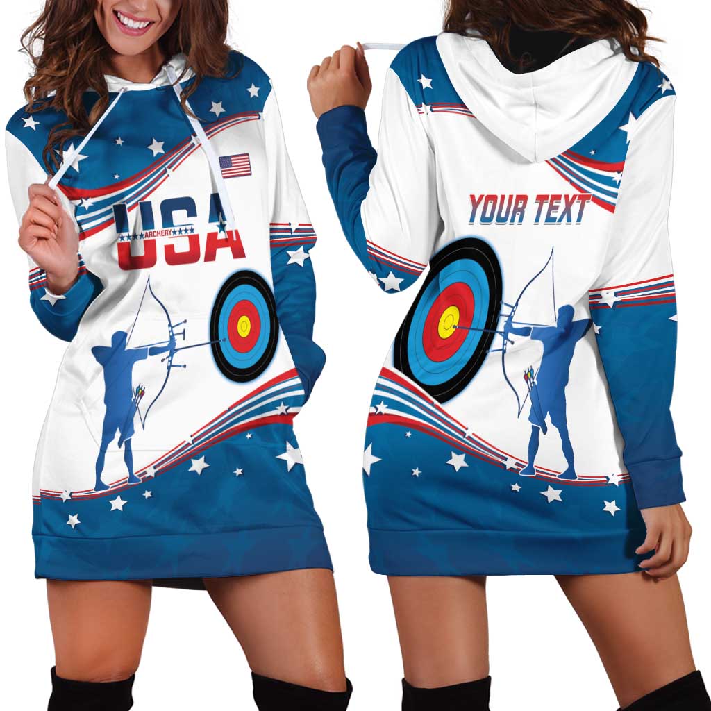 Personalized United States Archery Hoodie Dress USA Sport Curve Style - Wonder Print Shop