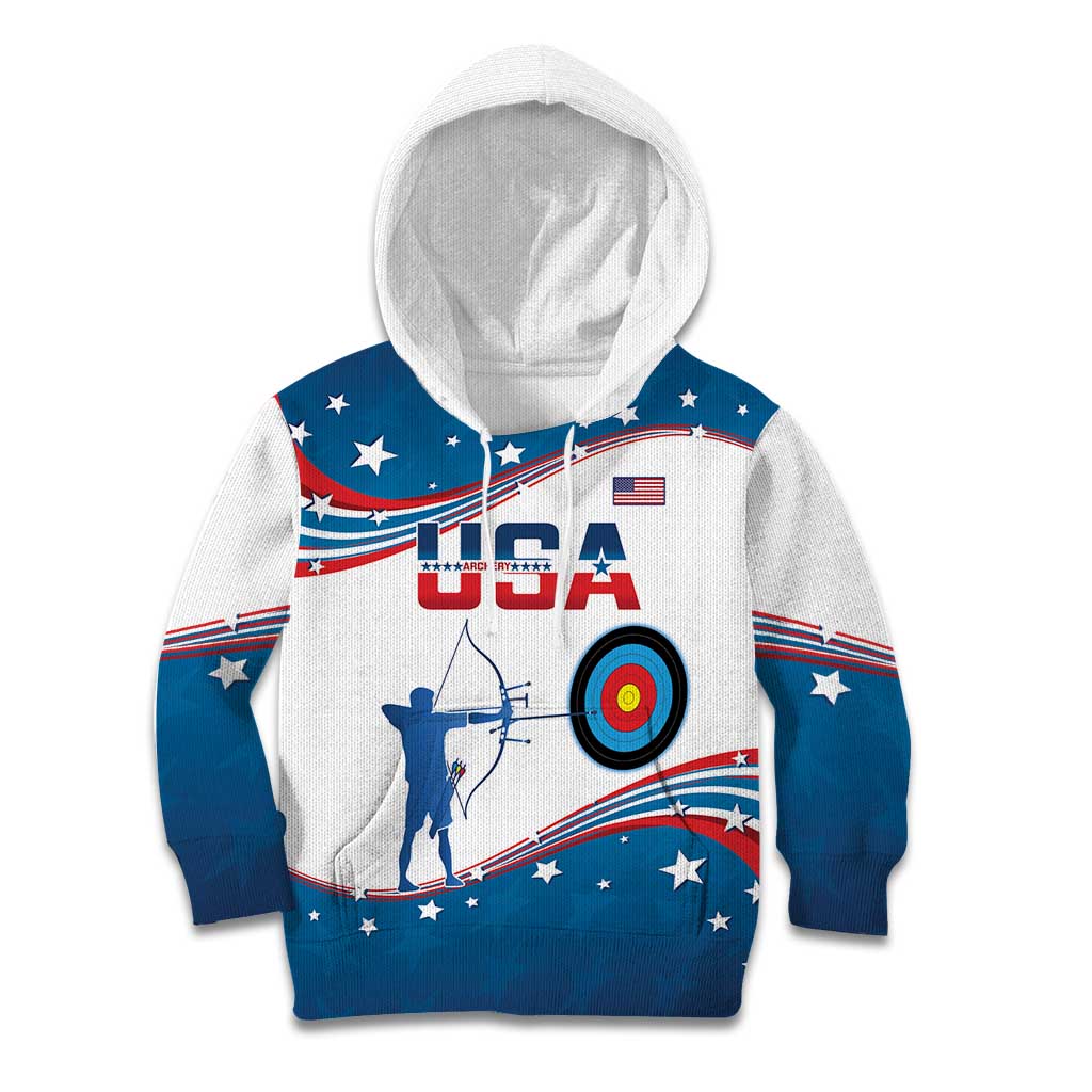 Personalized United States Archery Kid Hoodie USA Sport Curve Style - Wonder Print Shop