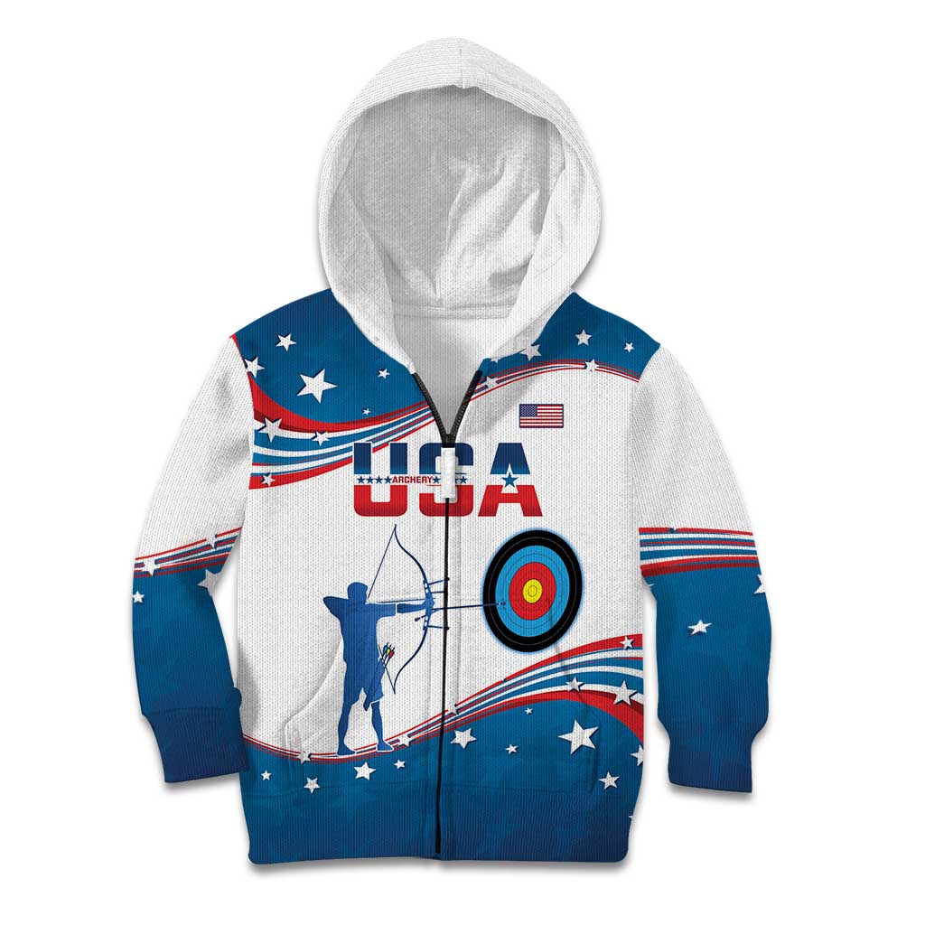 Personalized United States Archery Kid Hoodie USA Sport Curve Style - Wonder Print Shop