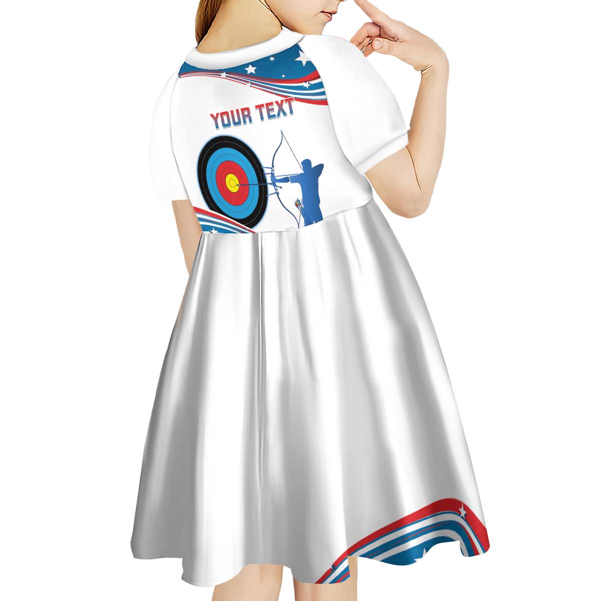 Personalized United States Archery Kid Short Sleeve Dress USA Sport Curve Style - Wonder Print Shop