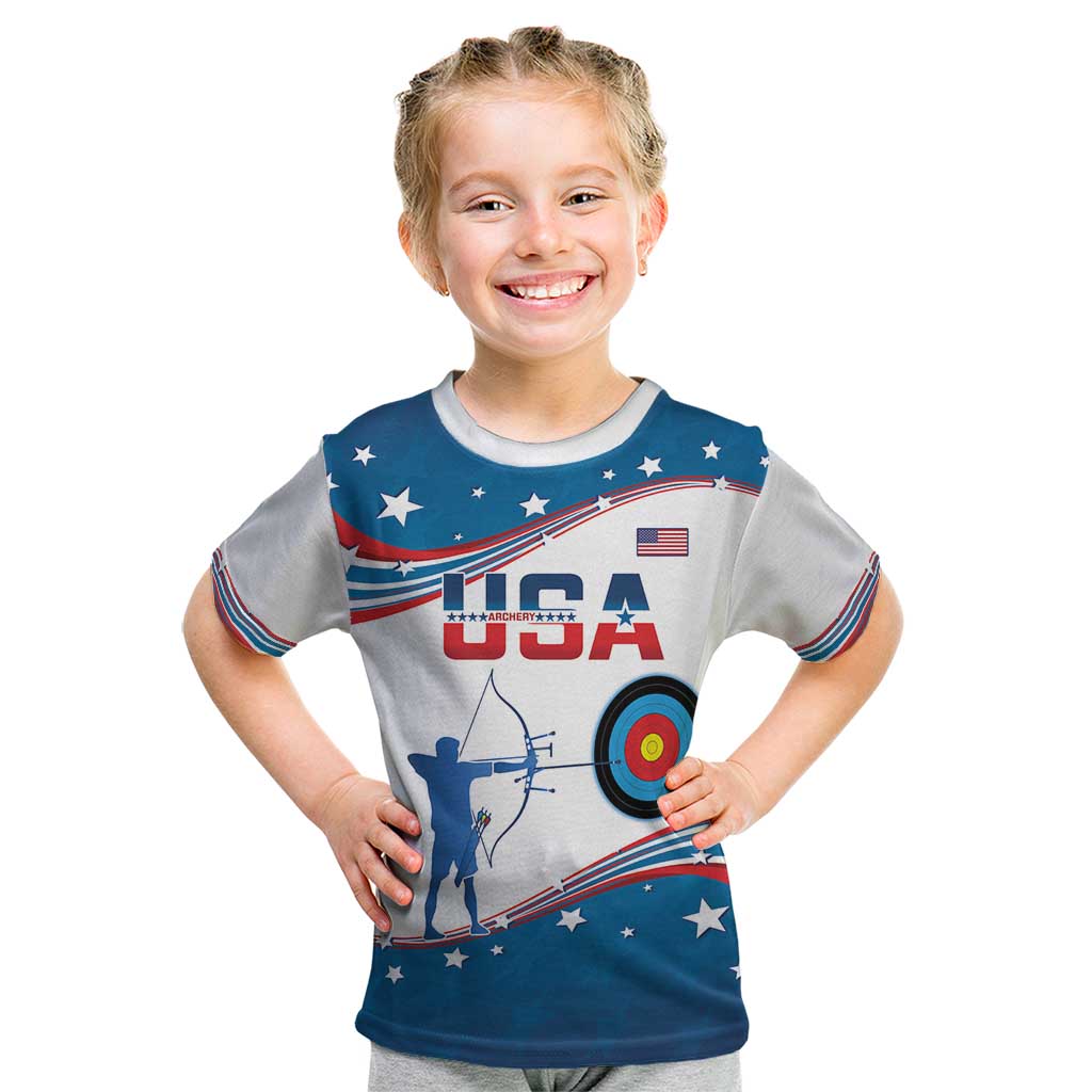 Personalized United States Archery Kid T Shirt USA Sport Curve Style - Wonder Print Shop