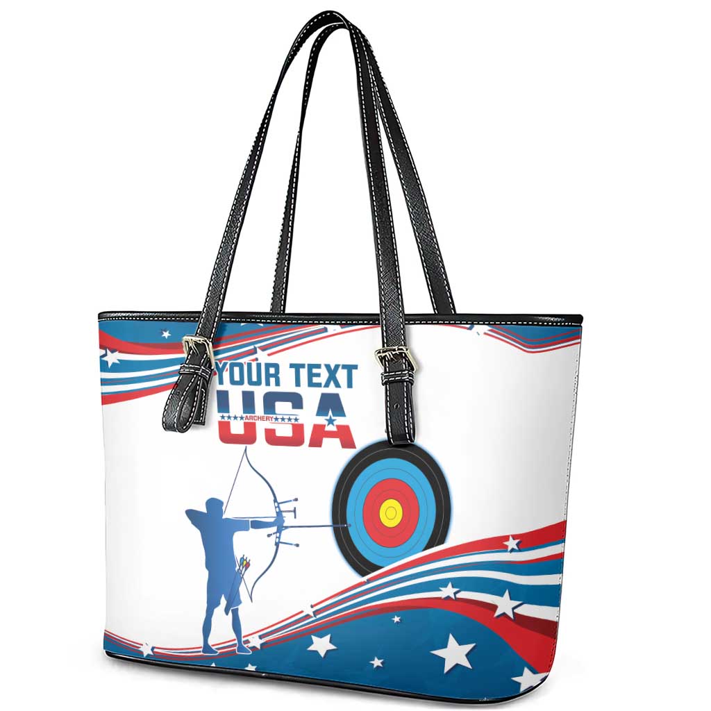 Personalized United States Archery Leather Tote Bag USA Sport Curve Style - Wonder Print Shop