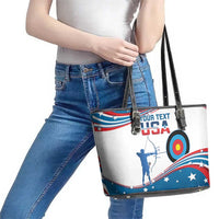 Personalized United States Archery Leather Tote Bag USA Sport Curve Style - Wonder Print Shop