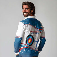 Personalized United States Archery Long Sleeve Polo Shirt USA Sport Curve Style - Wonder Print Shop