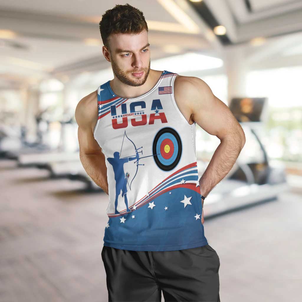 Personalized United States Archery Men Tank Top USA Sport Curve Style - Wonder Print Shop