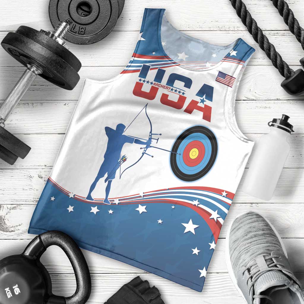 Personalized United States Archery Men Tank Top USA Sport Curve Style - Wonder Print Shop