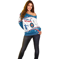 Personalized United States Archery Off Shoulder Sweater USA Sport Curve Style - Wonder Print Shop