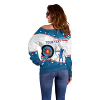 Personalized United States Archery Off Shoulder Sweater USA Sport Curve Style - Wonder Print Shop