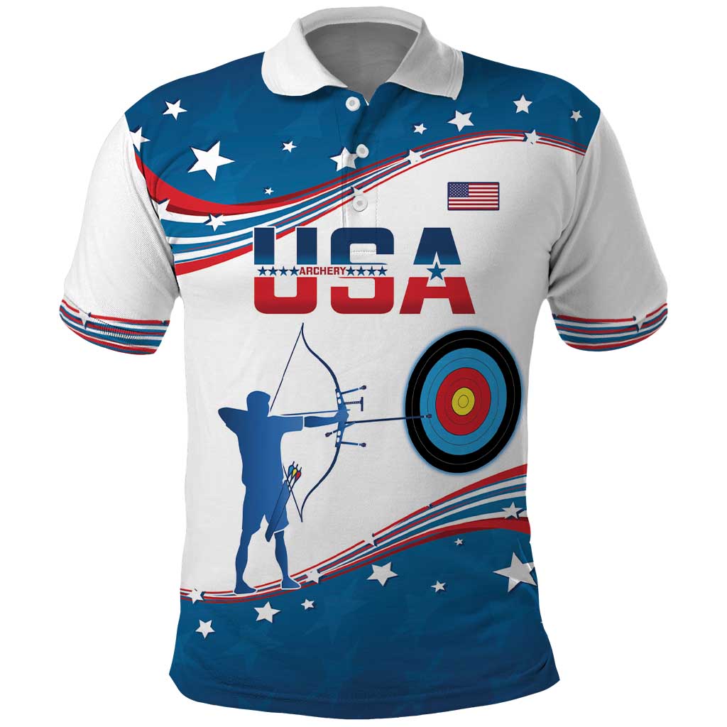 Personalized United States Archery Polo Shirt USA Sport Curve Style - Wonder Print Shop