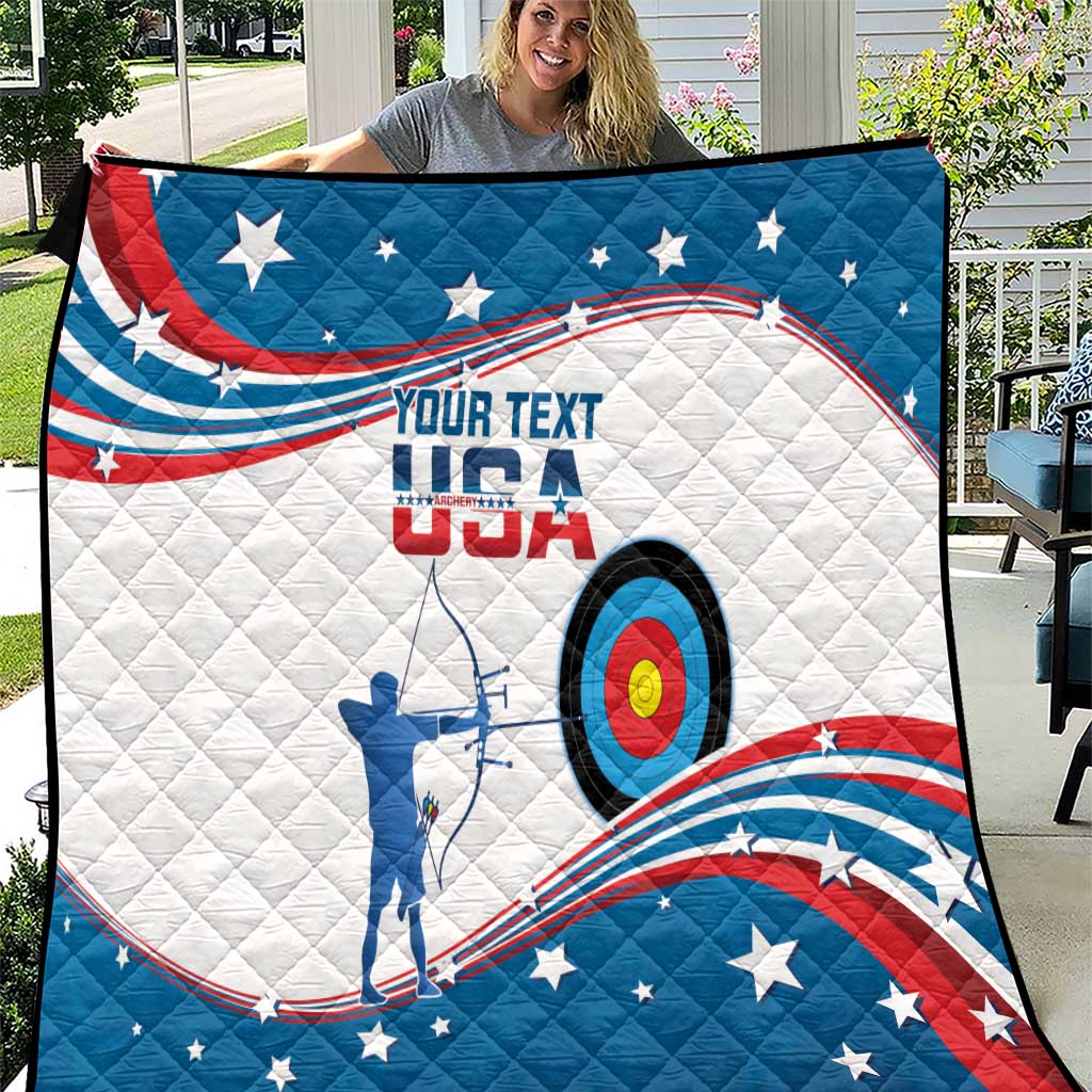 Personalized United States Archery Quilt USA Sport Curve Style - Wonder Print Shop