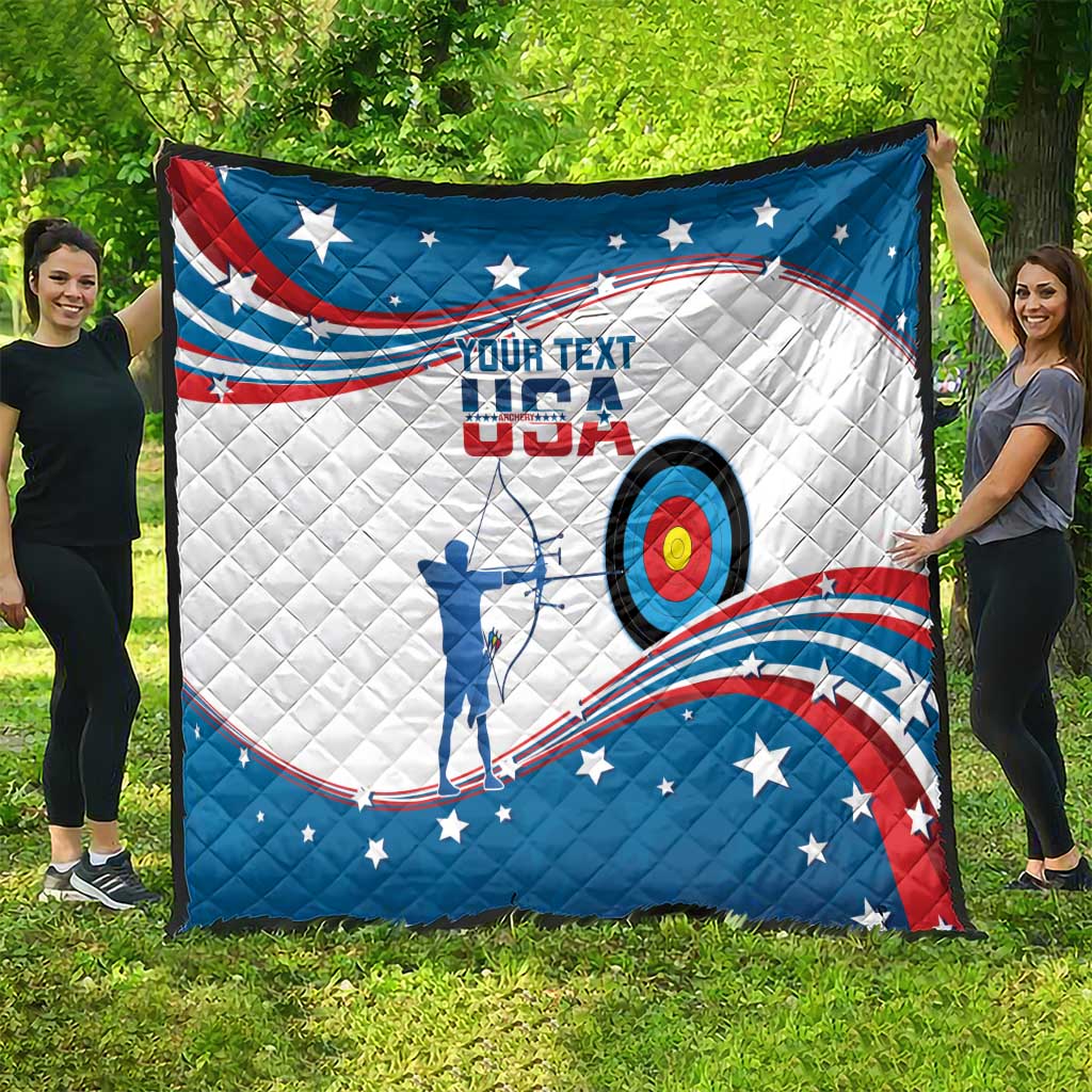 Personalized United States Archery Quilt USA Sport Curve Style - Wonder Print Shop